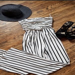 Strapless striped jumpsuit NWT